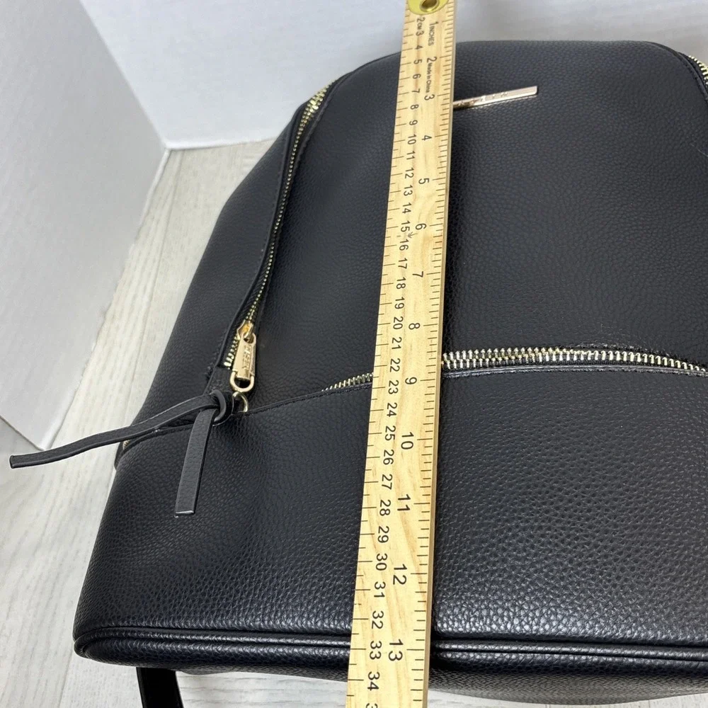 Dasein‎ Black Faux Leather Backpack and Matching Wristlet Set Gold Hardware NWOT